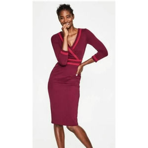 Boden Burgundy Wrap Dress